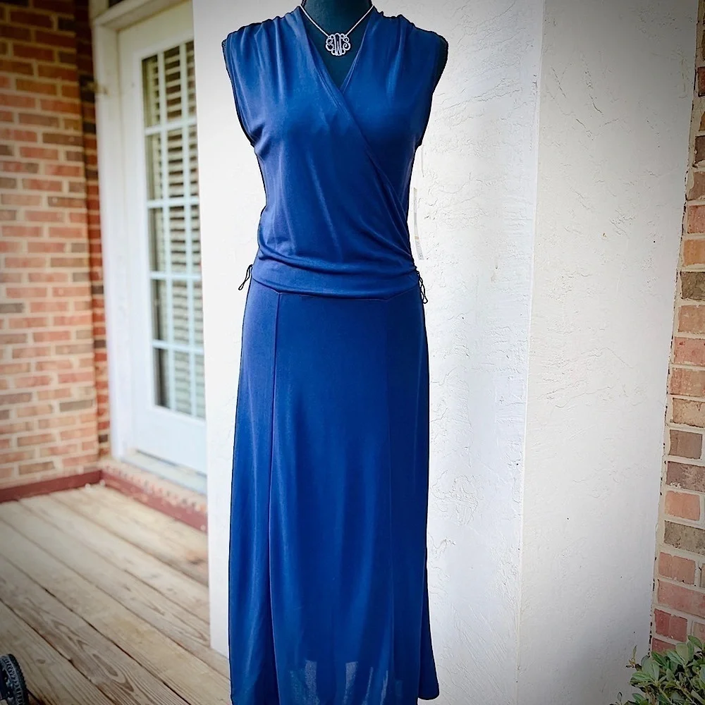 Jones New York Collection Sleeveless Faux Wrap Maxi Dress NWT Vintage - Picture 3 of 10
